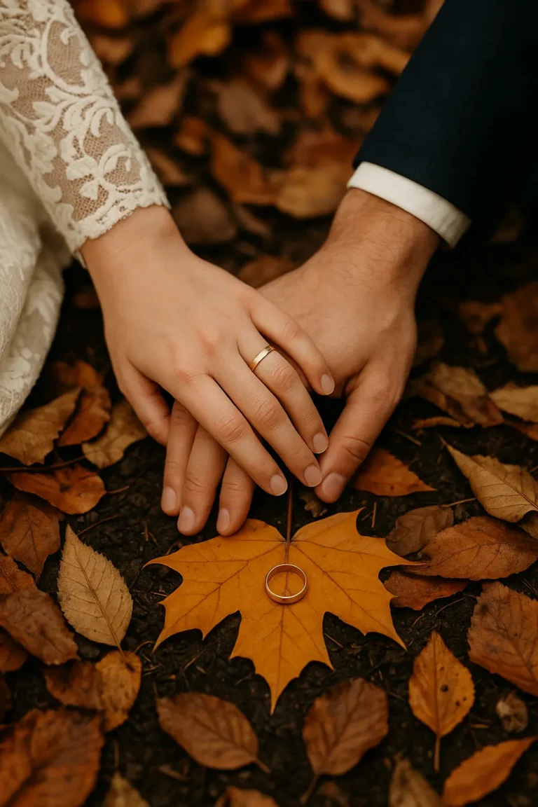 Mariage automnal romantique avec rituels symboliques